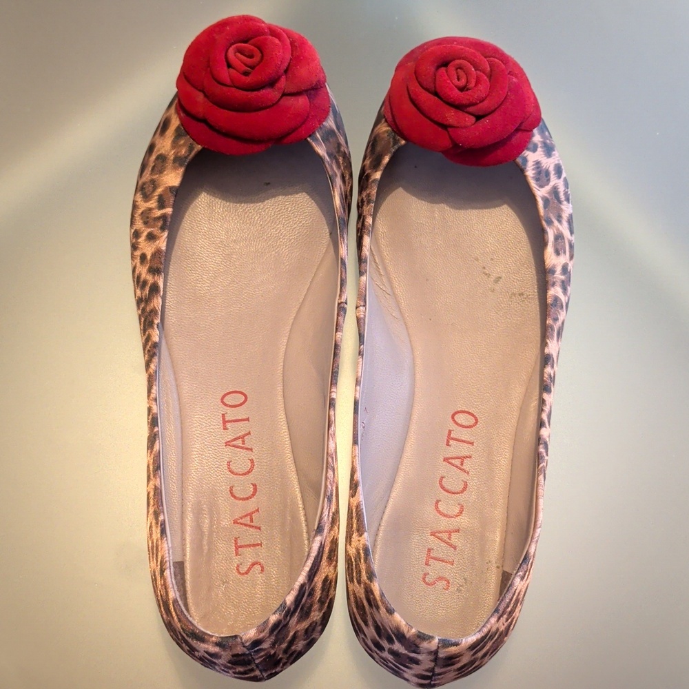 ANTHROPOLOGIE| Staccato Leopard Ballet Flats - Sz 7 - Picture 10 of 11